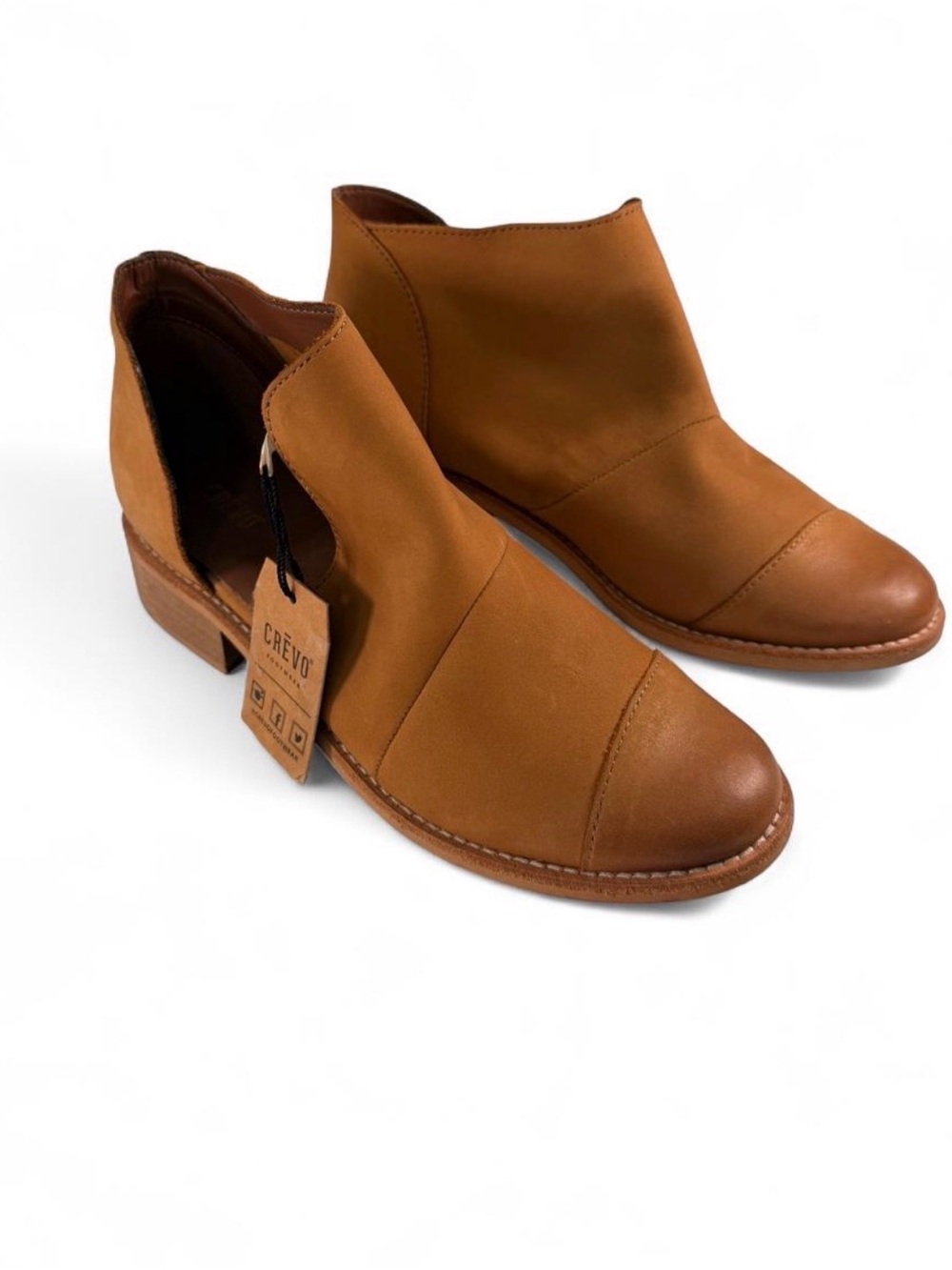 Crevo Tan Leather Slip-On Ankle Shoe